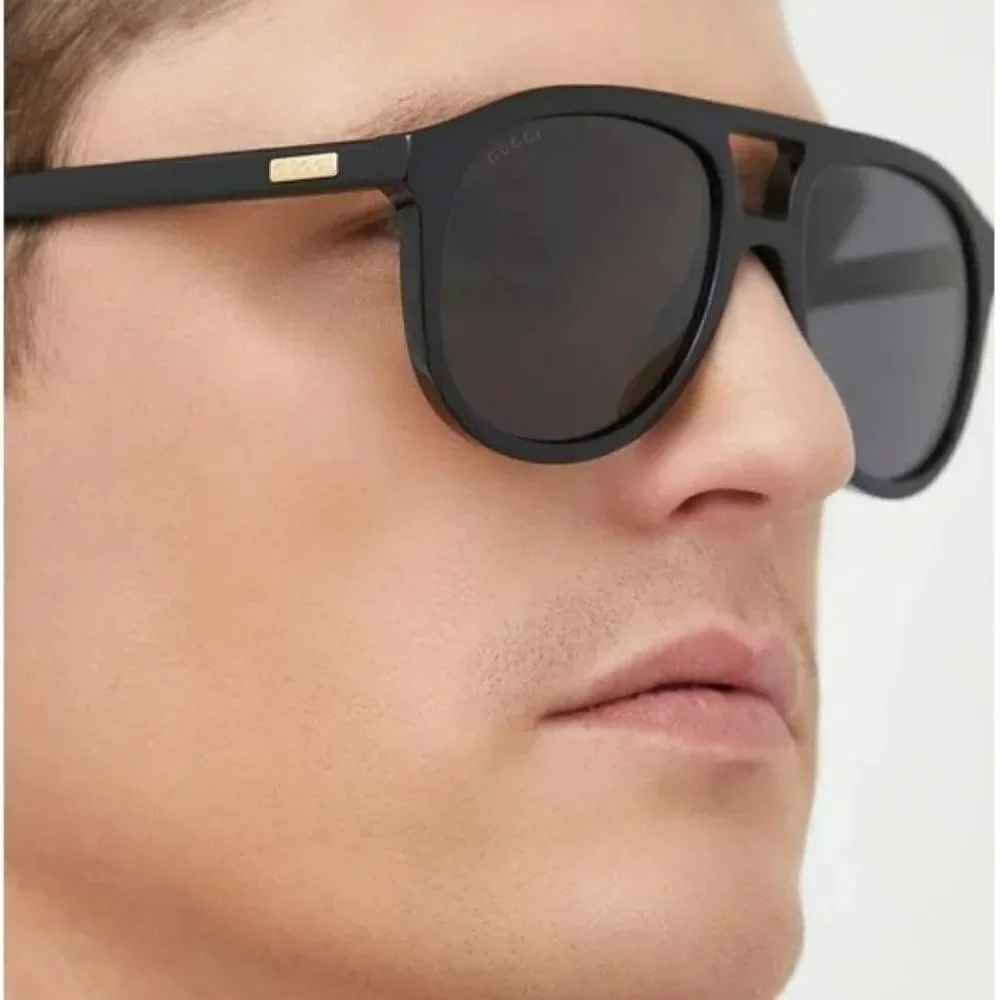 NEW Gucci GG1320S 004 Black Grey Pilot Unisex Sunglasses